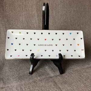 Williams Sonoma Human Rights Campaign Love is Love Multicolor Hearts Tray
